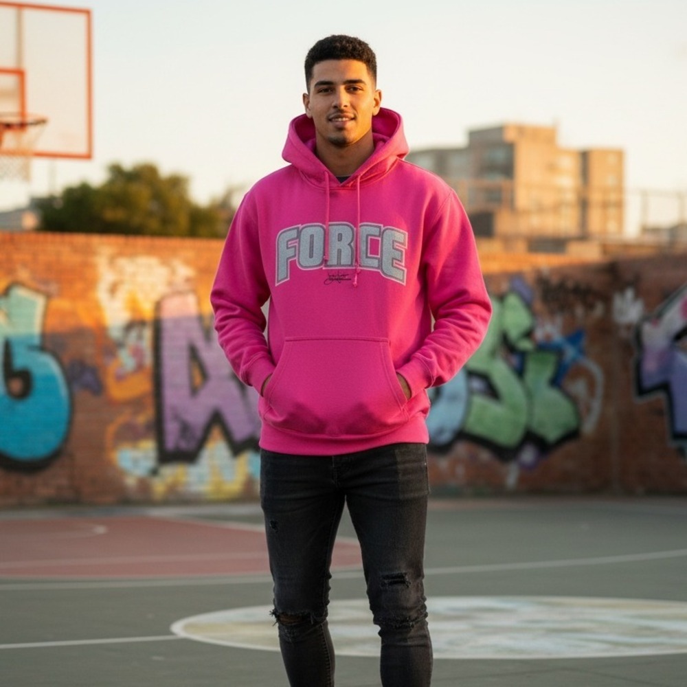 Pennant John Force Sweatshirt Hoodie Unisex Size‎ XS Racing Pullover Pink Cotton